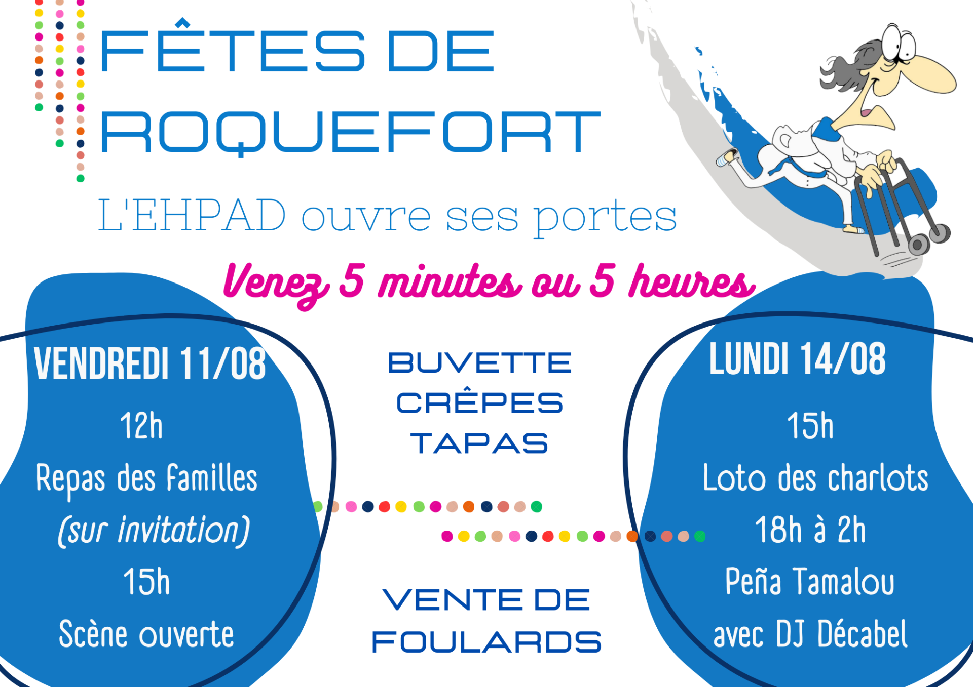 Programme fetes a l ehpad blanc avec points colores